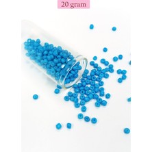 Dökme Cam Kum Boncuk Büyük Boy (6/0) 4 mm - 20 Gram - Açık Mavi - BNC106