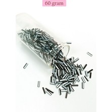 Uzun Boru Kesme Boncuk Çap 2mm Uzunluk 10 mm - 60 Gram - Siyah Beyaz - BNC290