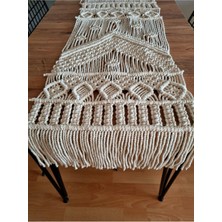 Zuviel Deco Makrome Boho Runner, Sunum, Servis Ekru / Tek Ebat