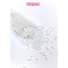Dökme Cam Kum Boncuk (8/0) 3 mm - 20 Gram - Inci Beyaz - BNC145