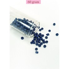 Dökme Cam Kum Boncuk Büyük Boy (6/0) 4 mm - 60 Gram - Lacivert - BNC134
