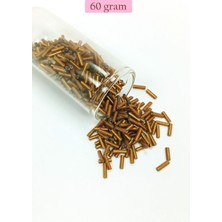 Uzun Boru Kesme Boncuk Çap 2mm Uzunluk 10 mm - 60 Gram - Koyu Altın - BNC265