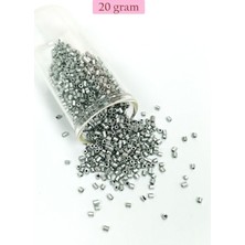 Kesme Cam Boncuk 2mm - 20 Gram - Mat Gümüş -BNC333