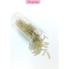 Uzun Boru Kesme Boncuk Çap 2mm Uzunluk 10 mm - 20 Gram - Şeffaf Bej - BNC237