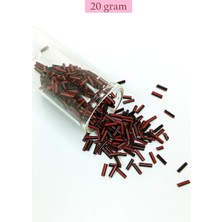 Uzun Boru Kesme Boncuk Çap 2mm Uzunluk 10 mm - 20 Gram - Kırmızı Siyah - BNC252