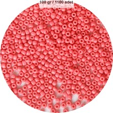 Pembe Renk 4 mm Yaklaşık 1100 Adet / 100 Gram Cam Boncuk Oya Yazma Bileklik ve Kolye