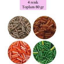 Uzun Boru Kesme Boncuk Çap 2mm Uzunluk 10 mm - 4 Renk - Toplam 80 Gram - BNC433