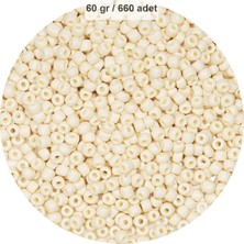 Beyaz Renk 4 mm Yaklaşık 660 Adet / 60 Gram Cam Boncuk Oya Yazma Bileklik ve Kolye