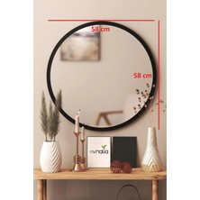 60 cm Çap Banyo & Makyaj Aynası Yuvarlak | Antre Hol Koridor Duvar Salon Mutfak Ofis Dekoratif Ayna