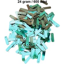 Yeşil 15 x 5 mm Dantel Oya Yazma Halhal Abiye Lazer Kesim Pul 600 Adet / 24 Gram