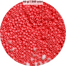 Karpuz Pembesi Renk 4 mm Yaklaşık 660 Adet / 60 Gram Cam Boncuk Oya Yazma Bileklik ve Kolye