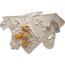 Style Baby Amazing Hoşgeldin Bebek, Yenidoğan Kız Bebek, Yedili Set, Örgü Uyku Arkadaşım Oyuncak Bebek ve Cam Biberon Hediye Seti