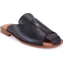 Dagoster DZA07-60216229 Siyah Günlük Ortopedik Deri Spor Kadın Terlik