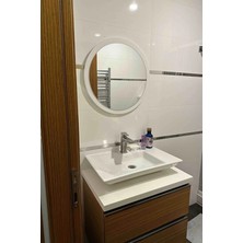 60 cm Çap Banyo & Makyaj Aynası Yuvarlak | Antre Hol Koridor Duvar Salon Mutfak Ofis Dekoratif Ayna
