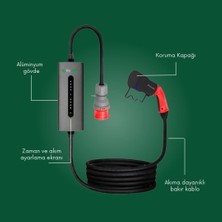 Truwatt ZTA503 Taşınabilir Elektrikli Araç Şarj Cihazı Alüminyum Kasa 32A/22KW/380V (3 Metre)