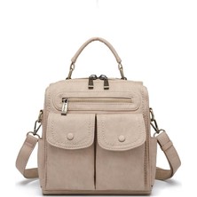 Yıkama Deri Sırt Askılı Kadın Çantası 21K Barcelona 1917