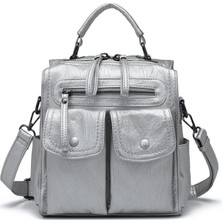 Yıkama Deri Sırt Askılı Kadın Çantası 21K Barcelona 1917