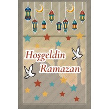 Sanatıbedi Hoşgeldin Ramazan Renkli Fener Sarkıt Cam Duvar Dekorasyon Sticker Seti - Ramazan Süsü Bayram Süsü