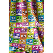 Funny Face Desenli Dijital Baskılı Kumaş Süetimsi Doku En 155 cm Kms-61