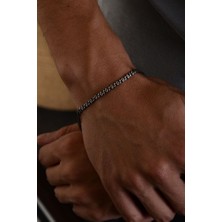 Ricco Jewellery 925 Ayar Gümüş Oksitli Etnik Bileklik • Made In Italy