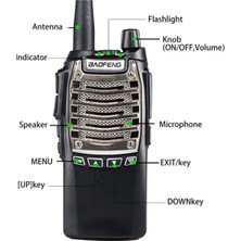 Uv-8d UV8D Telsiz Yeni Versiyon Chip. 8d Güçlü Kasa. 2000 Mah Pil