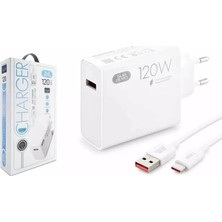 Honor 30S Uyumlu 120W Gan Type-C Kablolu Turbo Ev Tipi Şarj Aleti Salise Gösterir (Orginal Subzero)