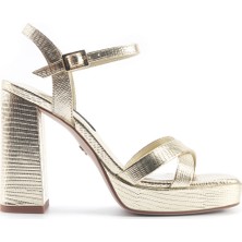 Nine West Kellı 5fx Altın Kadın Topuklu Sandalet