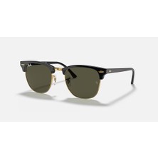 Ray-Ban RB3016 Clubmaster Unisex Güneş Gözlüğü Siyah Asetat Çerçeve Yeşil Cam Gold