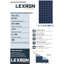 Lexron 55 Watt Perc Monokristal Güneş Paneli