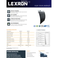 Lexron 195W 9bb Etfe Esnek Monokristal Güneş Paneli