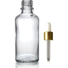 Zylan Ambalaj 50  ml Şeffaf Cam Da mlalıklı, 24 Adet, Sarı Kapak Beyaz Emzik