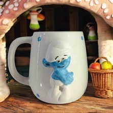 Bonita Bon Luxe 3D Kabartma El Emeği Göz Nuru  Seramik KUPA BARDAK 400 ml