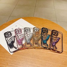 Covpor Apple iPhone 15 Pro Max Uyumlu Kılıf Tek Kanat Kelebek Silikon Case Siyah