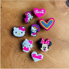 Birikiyedi Jibbitz Terlik Süsü 8 Li Set Hello Kitty,kalp, Kalp Barbie, Minnie Mouse