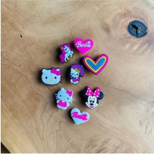 Birikiyedi Jibbitz Terlik Süsü 8 Li Set Hello Kitty,kalp, Kalp Barbie, Minnie Mouse