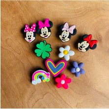 Birikiyedi Jibbitz Terlik Süsü 10 Lu Set Tminnie Mouse,çiçek,kalp