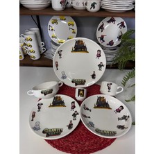 6 Parça Esrarengiz Kasaba Model Çocuk Bebek Yemek Takımı Beslenme Seti