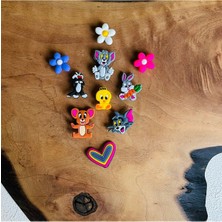 Birikiyedi Jibbitz Terlik Süsü 10 Lu Set Sylvester,tom,tweety,tavşan