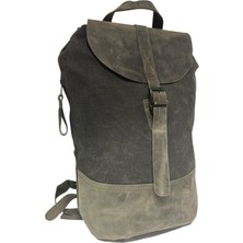 Old Cotton Cargo Old Cotton Vintage Kanvas Deri Su Geçirmez Design Unisex Günlük Gezi Okul Seyahat Kamp Sırt Çantası 24X40CM