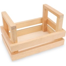 Limon Dekor Masif Ahşap Sandık, Tutma Saplı Servis Kasası Cafe Masaüstü Organizer / Wooden Bo x  With Handle