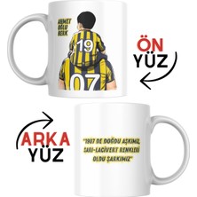 Kupa Bardak Futbol Temalı Kişiye Özel Tasarım Isimli Kupa Bardak Kahve Hediye Seti Kutupkitap