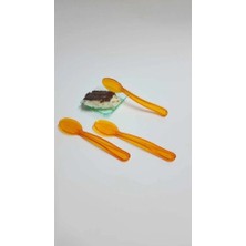 Plastik Tatlı Kaşığı & Dondurma Kaşıgı 12.5 mm 50 Adet Turuncu