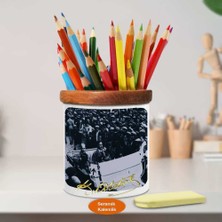 Asilmeydan Mustafa Kemal Atatürk Ahşap Seramik Kalemlik - s258