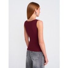 Dilvin 20868 Kayık Yaka Kolsuz Top-Mint