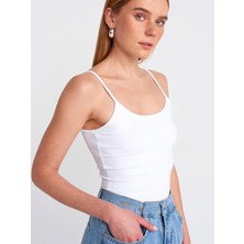 Dilvin 20901 Ince Askılı Poliamid Top-Beyaz