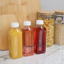 Yeni Koç Plastik 6 Adet 230 ML Detox Meyve Suları Smoothie'ler Diyet Sporcu Içeceği Pet Şişesi Kilitli Kapak(Şişe) 250