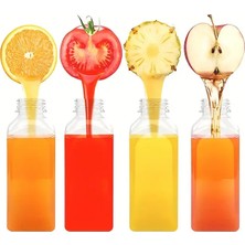Yeni Koç Plastik 6 Adet 230 ML Detox Meyve Suları Smoothie'ler Diyet Sporcu Içeceği Pet Şişesi Kilitli Kapak(Şişe) 250