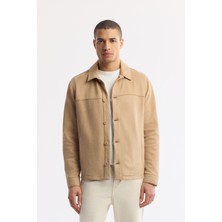 AVVA Erkek Bej Klasik Yakalı Astarlı Regular Fit Gömlek Ceket A51Y6002