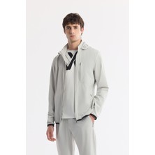 AVVA Erkek Taş Kapüşonlu Su İtici Bi-Stretch Teknik Kumaş Comfort Fit Mont A51Y6052