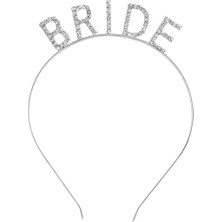 Nessiworld Gümüş Renk Bekarlığa Veda Kristal Taş Bride Tacı Ithal 16 x 10  cm